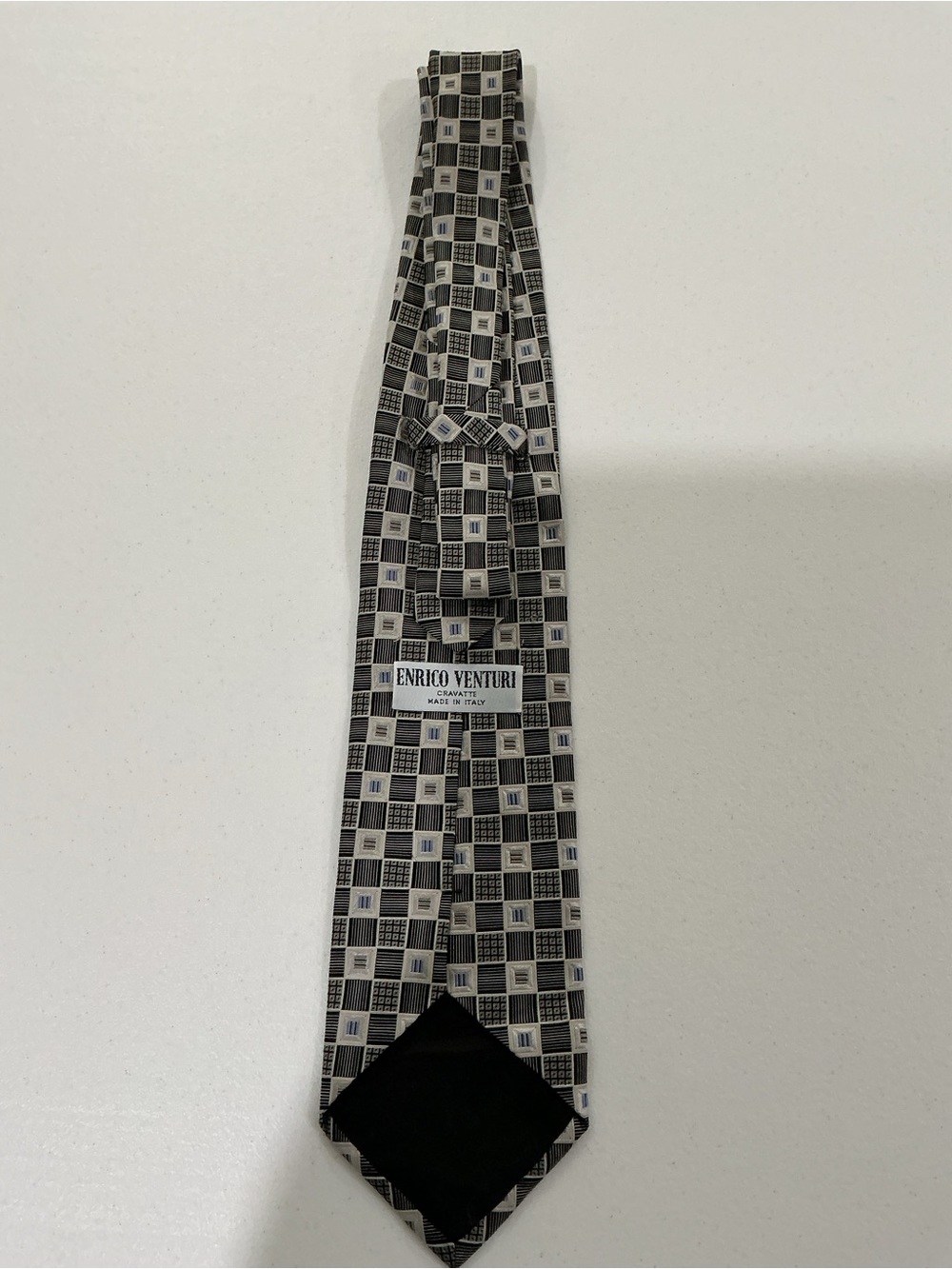 Men's Gray Patterned Silk Tie